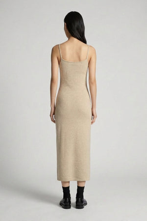 Abito Sottoveste in Puro Cashmere Avena