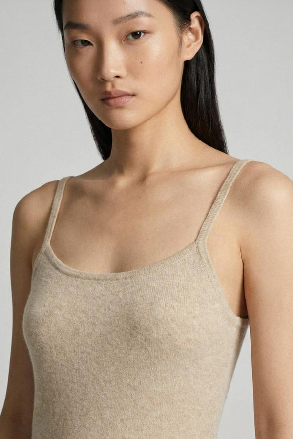 Abito Sottoveste in Puro Cashmere Avena
