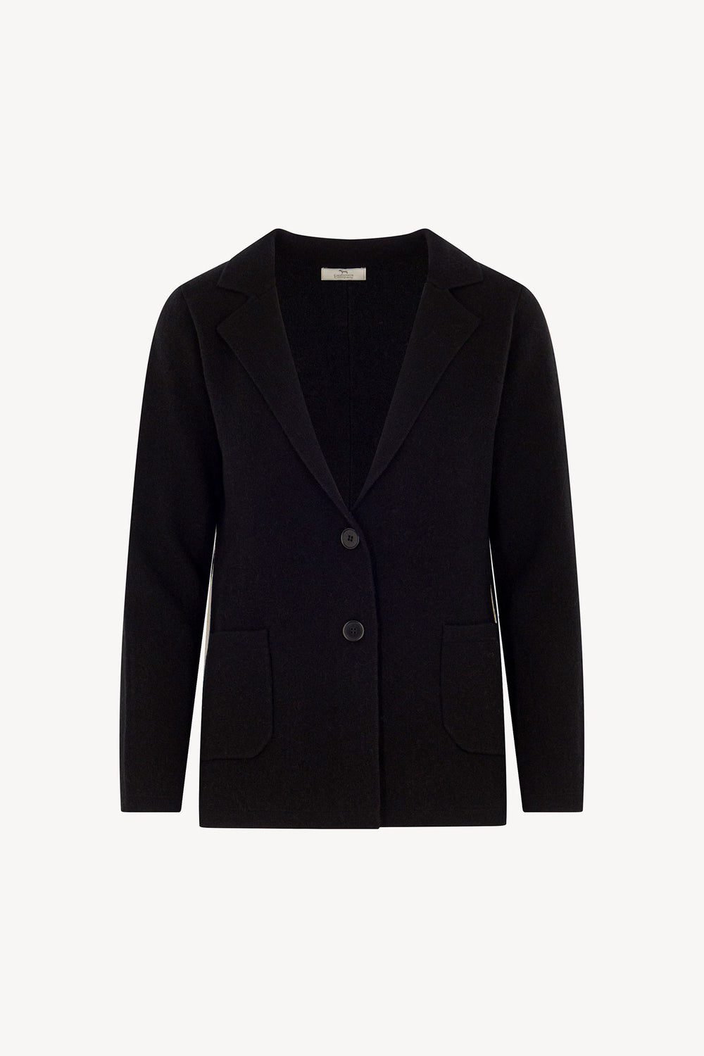 Blazer in Punto Stoffa in Puro Cashmere Nero