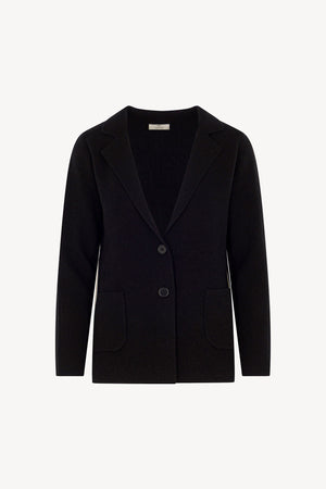 Blazer in Punto Stoffa in Puro Cashmere Nero