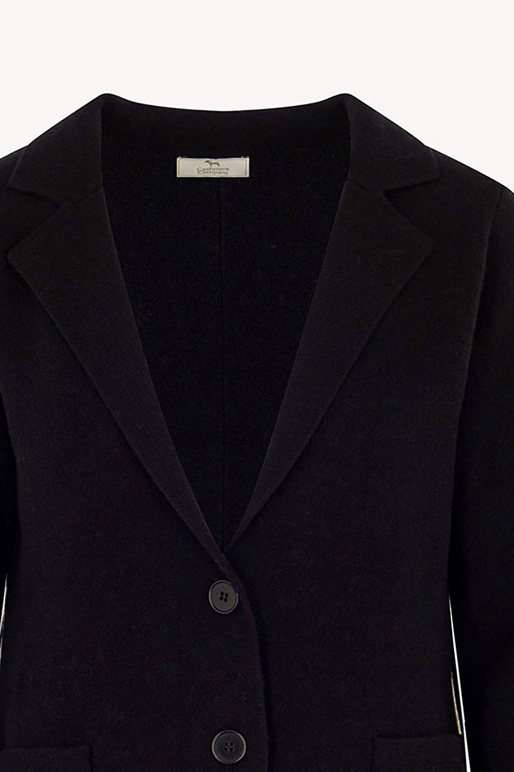 Blazer in Punto Stoffa in Puro Cashmere Nero