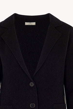 Blazer in Punto Stoffa in Puro Cashmere Nero