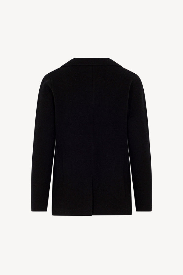 Blazer in Punto Stoffa in Puro Cashmere Nero