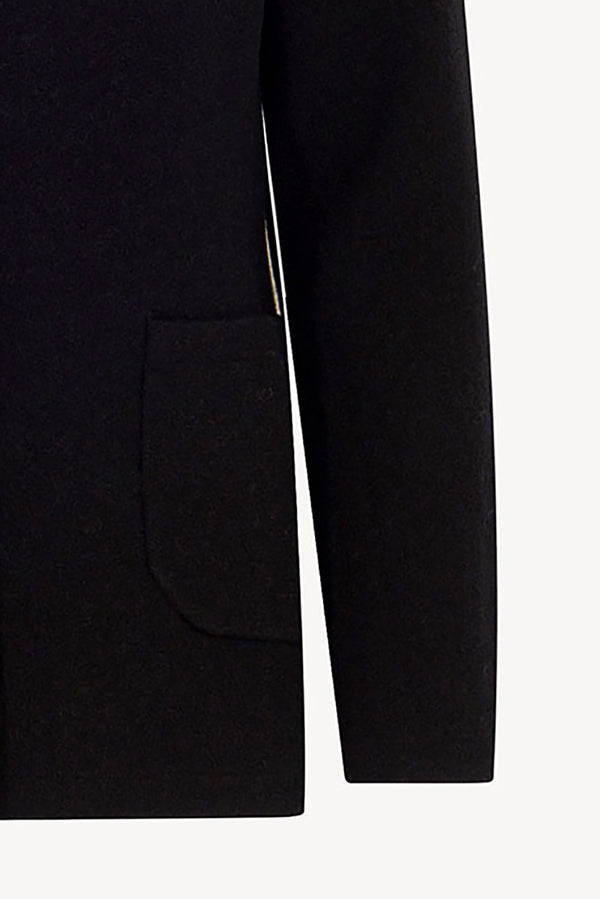 Blazer in Punto Stoffa in Puro Cashmere Nero