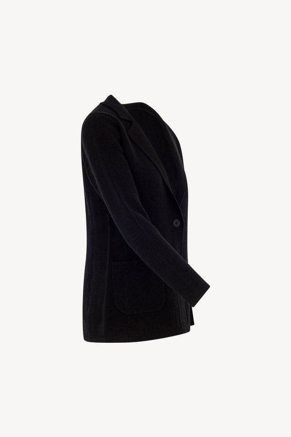 Blazer in Punto Stoffa in Puro Cashmere Nero