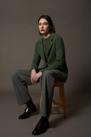 Blazer in Punto Stoffa in Puro Cashmere Loden