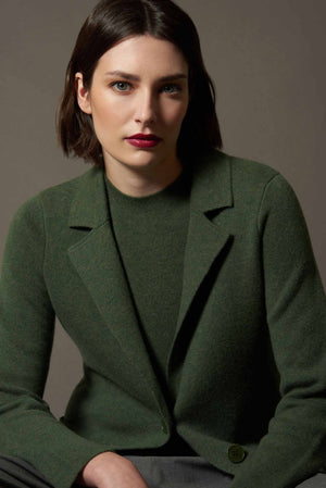 Blazer in Punto Stoffa in Puro Cashmere Loden
