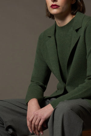 Blazer in Punto Stoffa in Puro Cashmere Loden