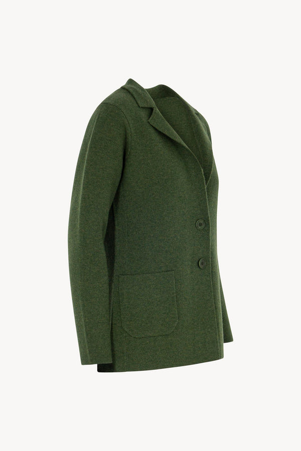 Blazer in Punto Stoffa in Puro Cashmere Loden