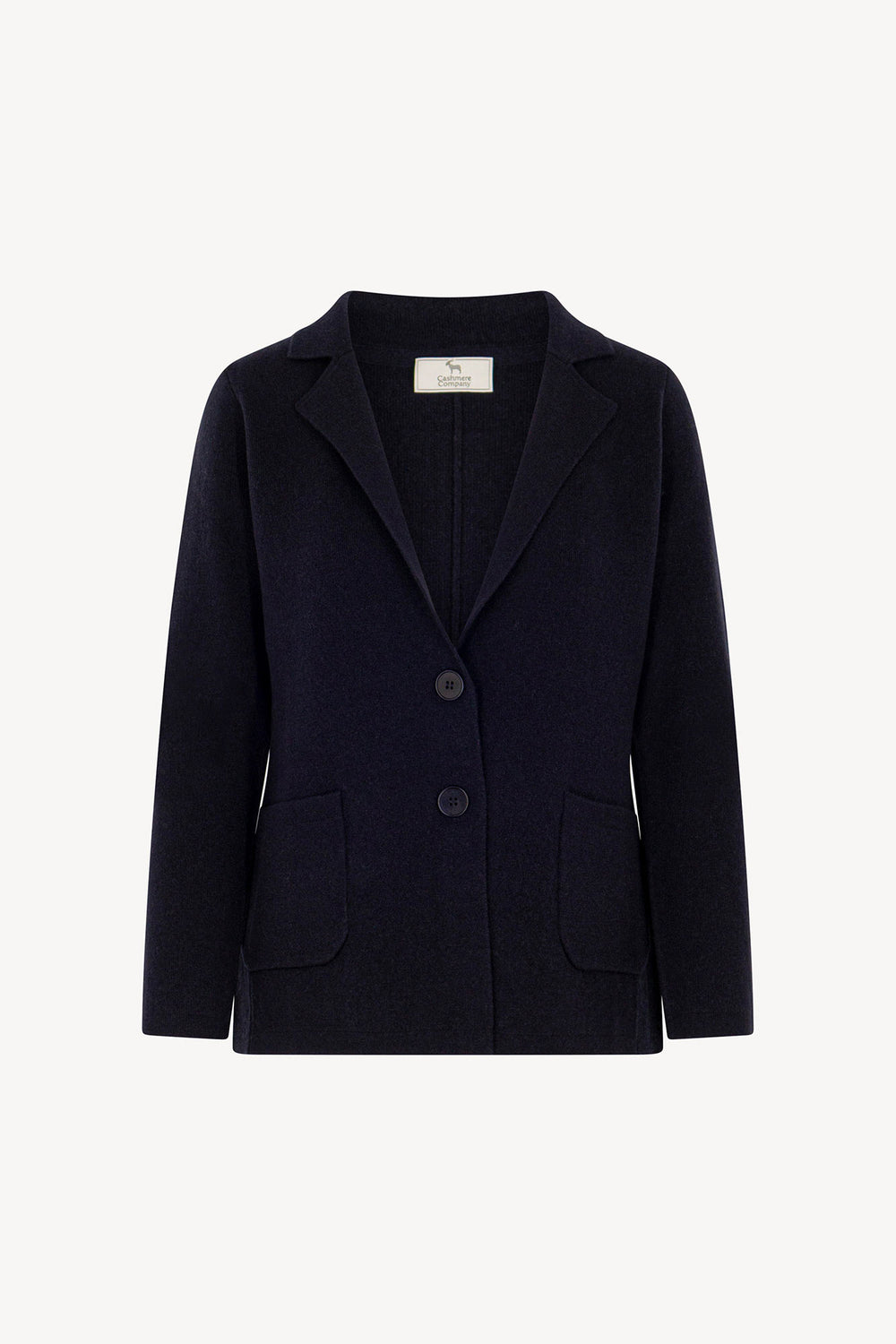 Blazer in Punto Stoffa in Puro Cashmere Notte