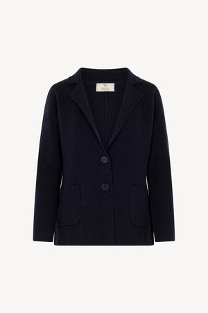 Blazer in Punto Stoffa in Puro Cashmere Notte