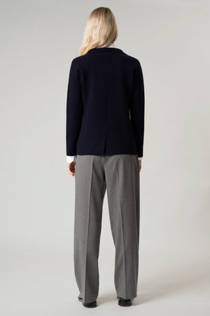 Blazer in Punto Stoffa in Puro Cashmere Notte