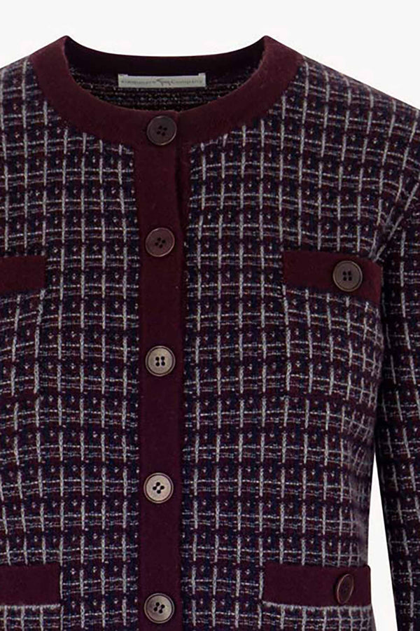 Giacca effetto Tweed in Puro Cashmere Acero