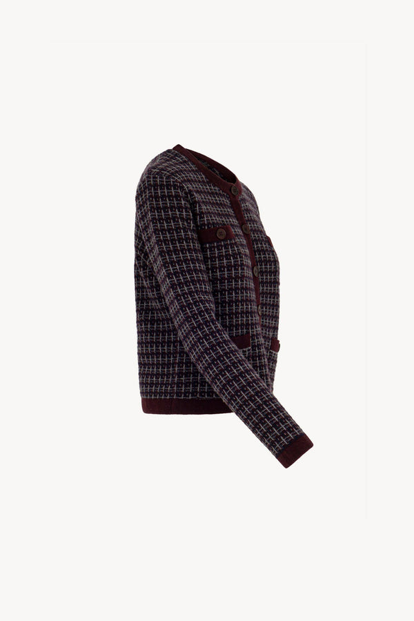Giacca effetto Tweed in Puro Cashmere Acero