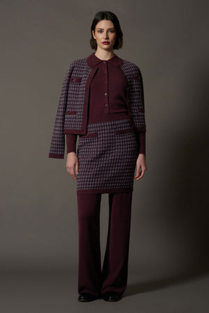 Giacca effetto Tweed in Puro Cashmere Notte
