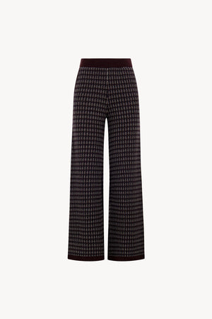 Pantaloni effetto Tweed in Puro Cashmere Acero