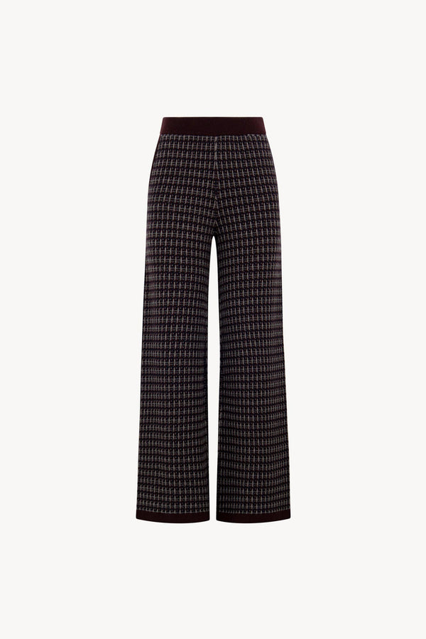 Pantaloni effetto Tweed in Puro Cashmere Acero