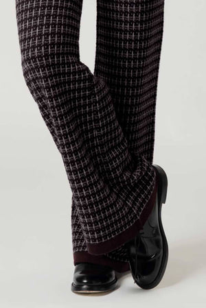 Pantaloni effetto Tweed in Puro Cashmere Acero