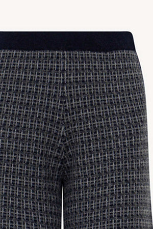 Pantaloni effetto Tweed in Puro Cashmere Notte