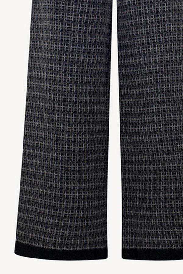 Pantaloni effetto Tweed in Puro Cashmere Notte
