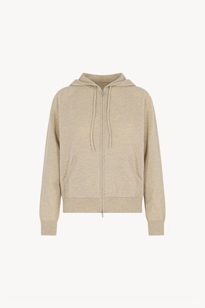 Felpa Donna con Cappuccio in Puro Cashmere Avena