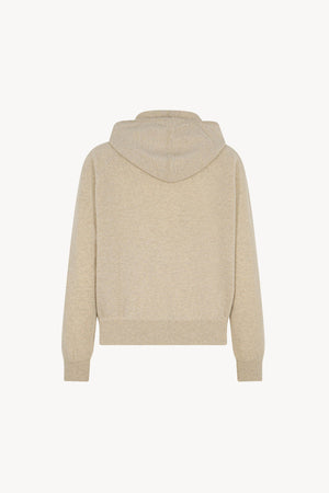 Felpa Donna con Cappuccio in Puro Cashmere Avena