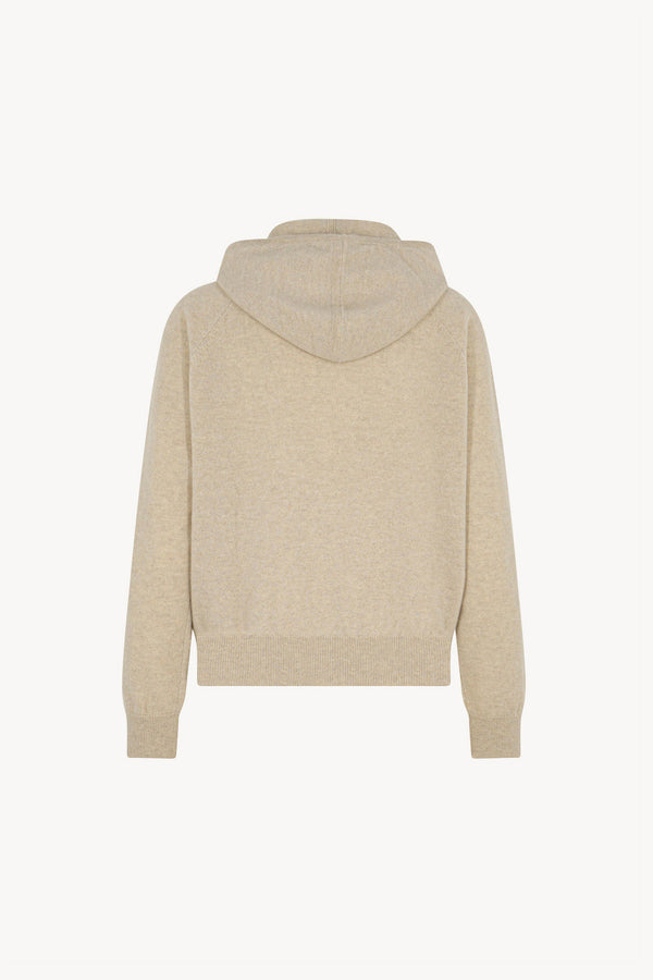 Felpa Donna con Cappuccio in Puro Cashmere Avena