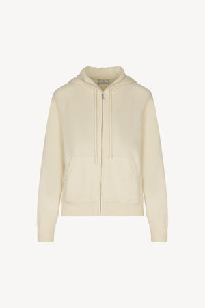 Felpa Donna con Cappuccio in Puro Cashmere Latte