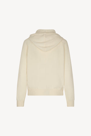 Felpa Donna con Cappuccio in Puro Cashmere Latte