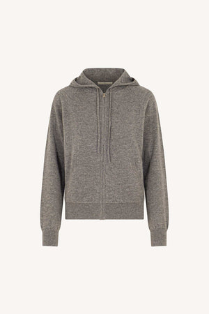 Felpa Donna con Cappuccio in Puro Cashmere Silver