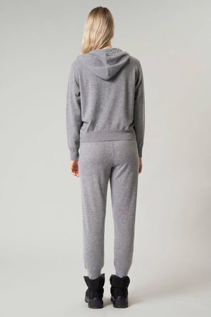 Felpa Donna con Cappuccio in Puro Cashmere Silver