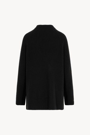 Cardigan Doppiopetto a Costa Inglese in Puro Cashmere Nero