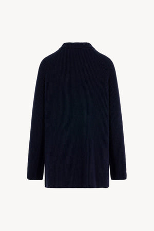 Cardigan Doppiopetto a Costa Inglese in Puro Cashmere Notte