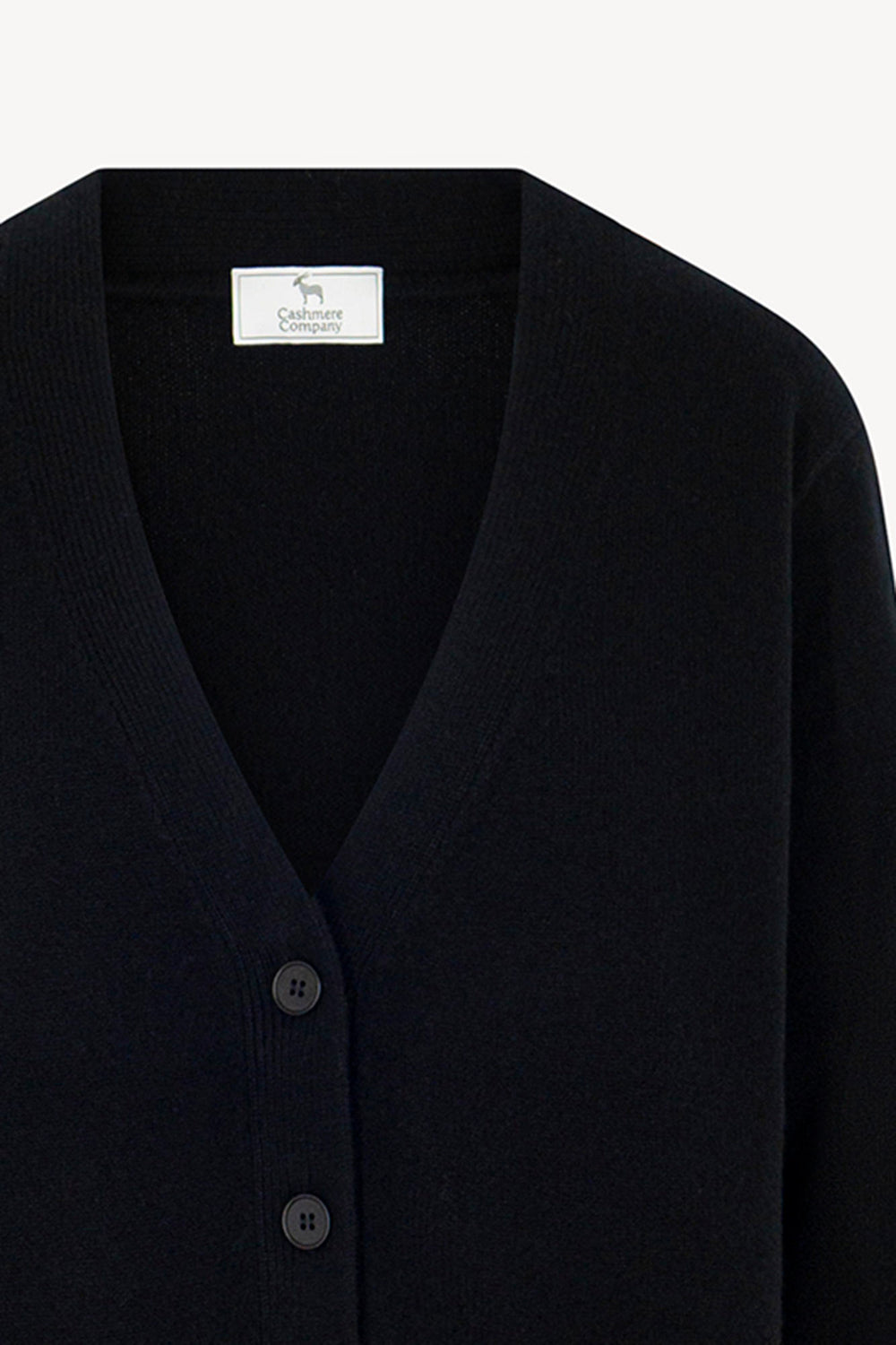 Cardigan Scollo a V in Puro Cashmere Nero