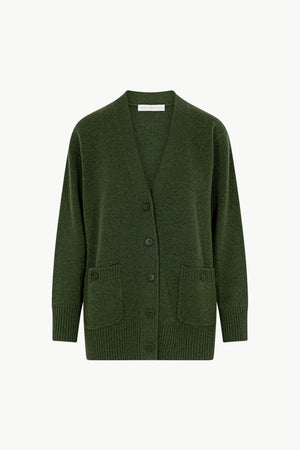 Cardigan Scollo a V in Puro Cashmere Loden