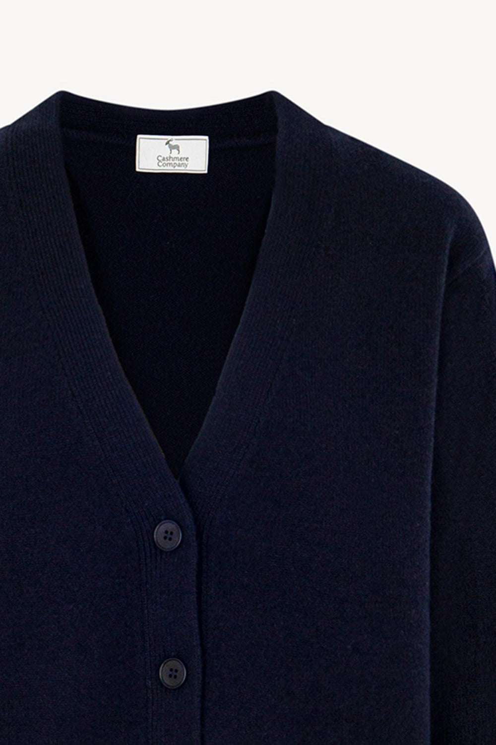 Cardigan Scollo a V in Puro Cashmere Notte