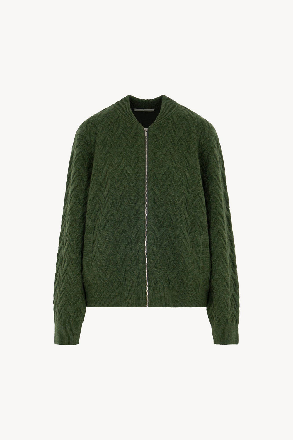 Bomber in Punto Chevron in Puro Cashmere Loden