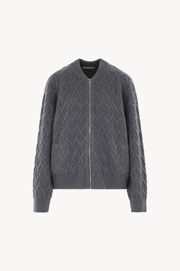 Bomber in Punto Chevron in Puro Cashmere Derby