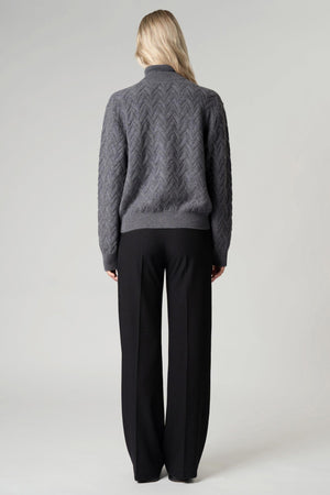 Bomber in Punto Chevron in Puro Cashmere Derby