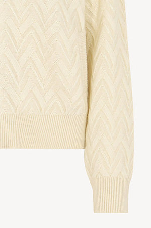 Bomber in Punto Chevron in Puro Cashmere Latte