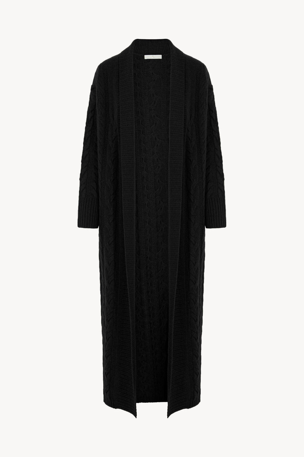 Cappotto a Trecce in Puro Cashmere Nero