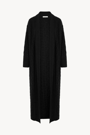 Cappotto a Trecce in Puro Cashmere Nero