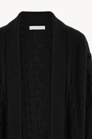 Cappotto a Trecce in Puro Cashmere Nero