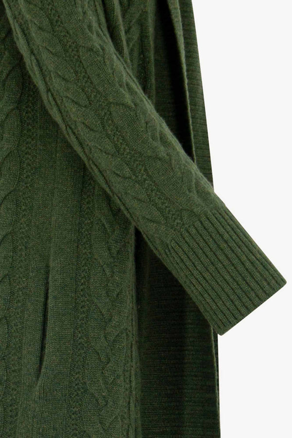Cappotto a Trecce in Puro Cashmere Loden