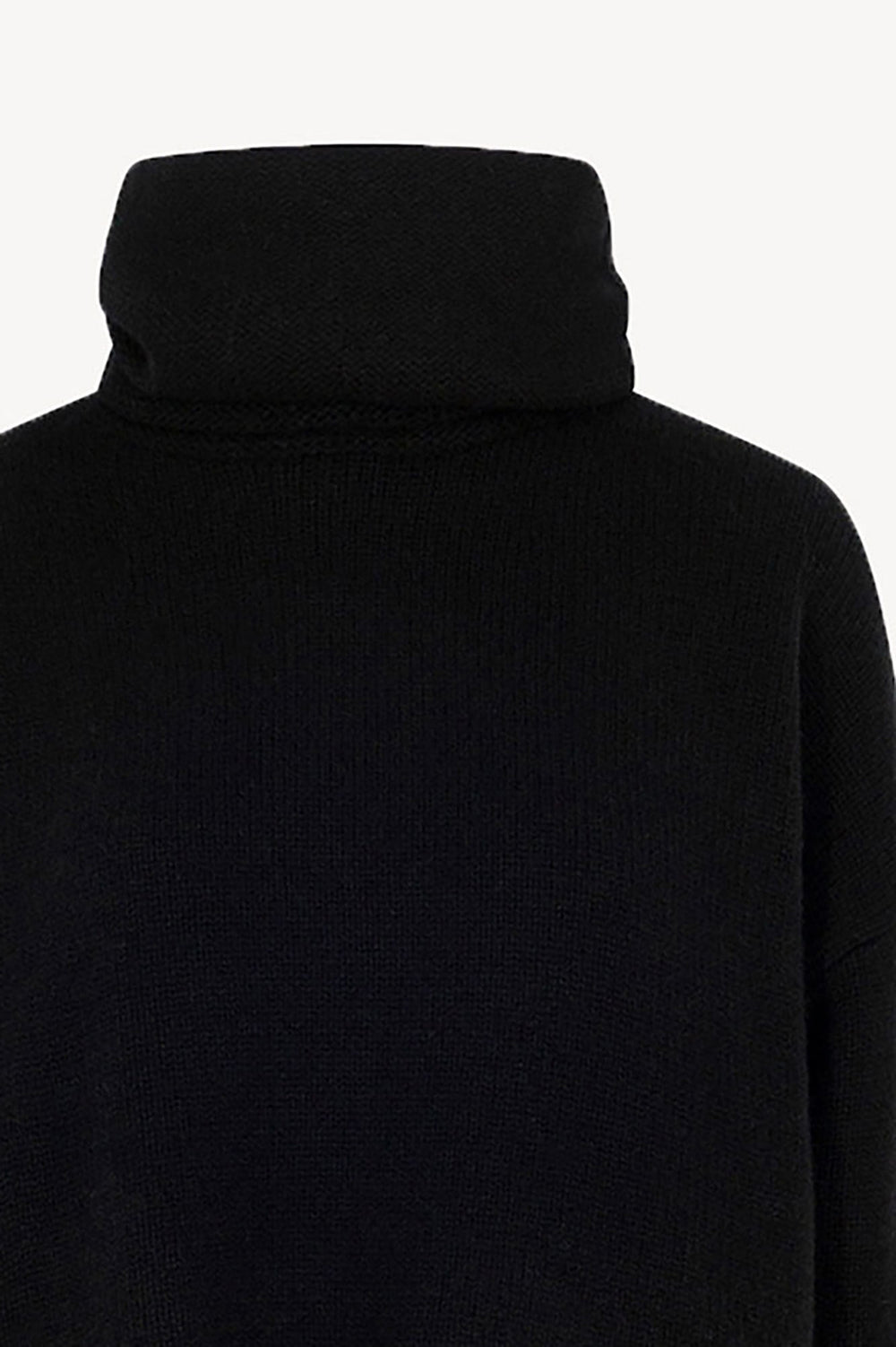Maglia 8 fili con Collo ad Anello in Puro Cashmere Nero