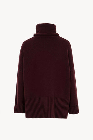 Maglia 8 fili con Collo ad Anello in Puro Cashmere Acero