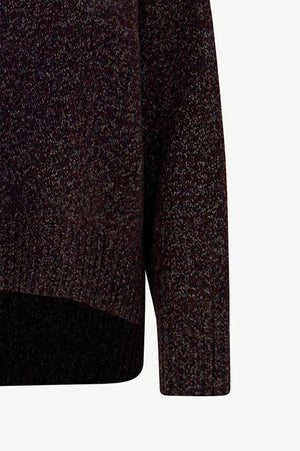 Maglia 8 fili con Collo ad Anello in Puro Cashmere Moulinè Acero