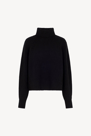 Dolcevita a Costa Inglese in Puro Cashmere Nero