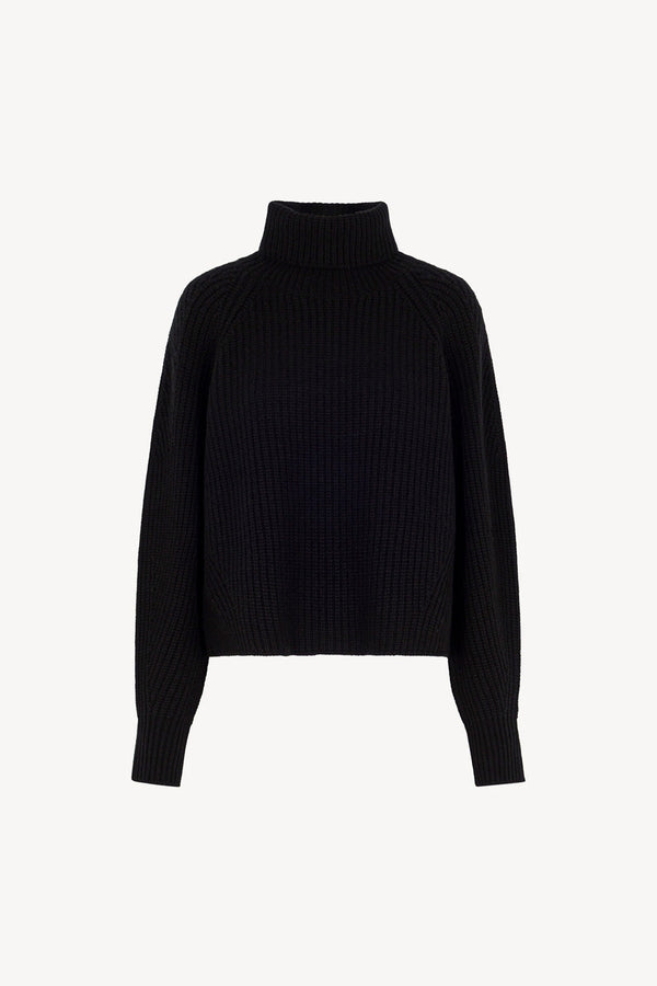 Dolcevita a Costa Inglese in Puro Cashmere Nero