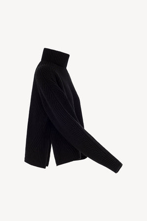 Dolcevita a Costa Inglese in Puro Cashmere Nero
